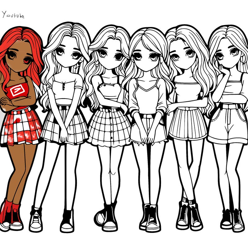 a group of girls realistic