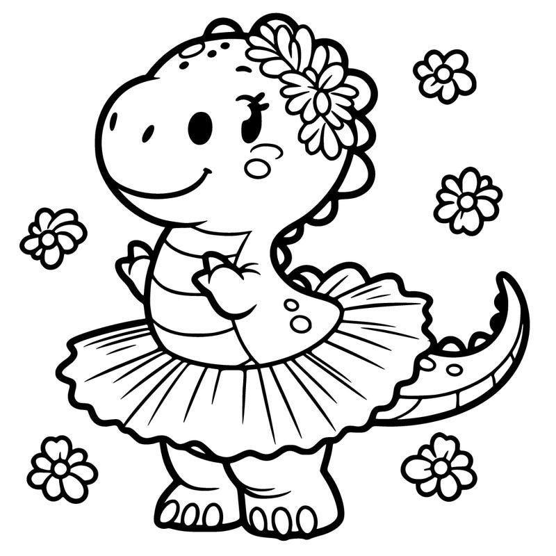 cute dinosaur in a tutu