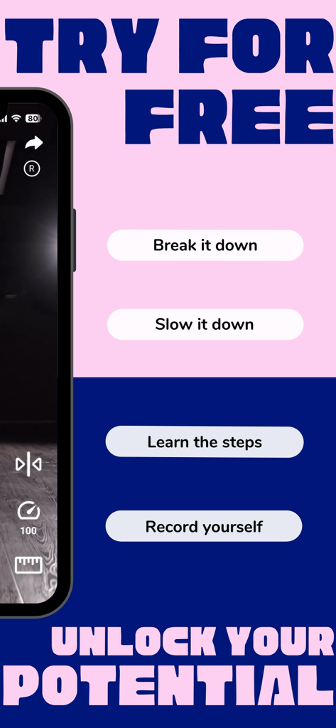 MOVZ: Learn any dance at home - Promoción de las características de la aplicación de baile MOVZ, incluidas herramientas para desglosar y ralentizar videos de baile y grabarte a ti mismo
