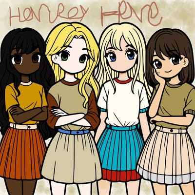 a group of five girls