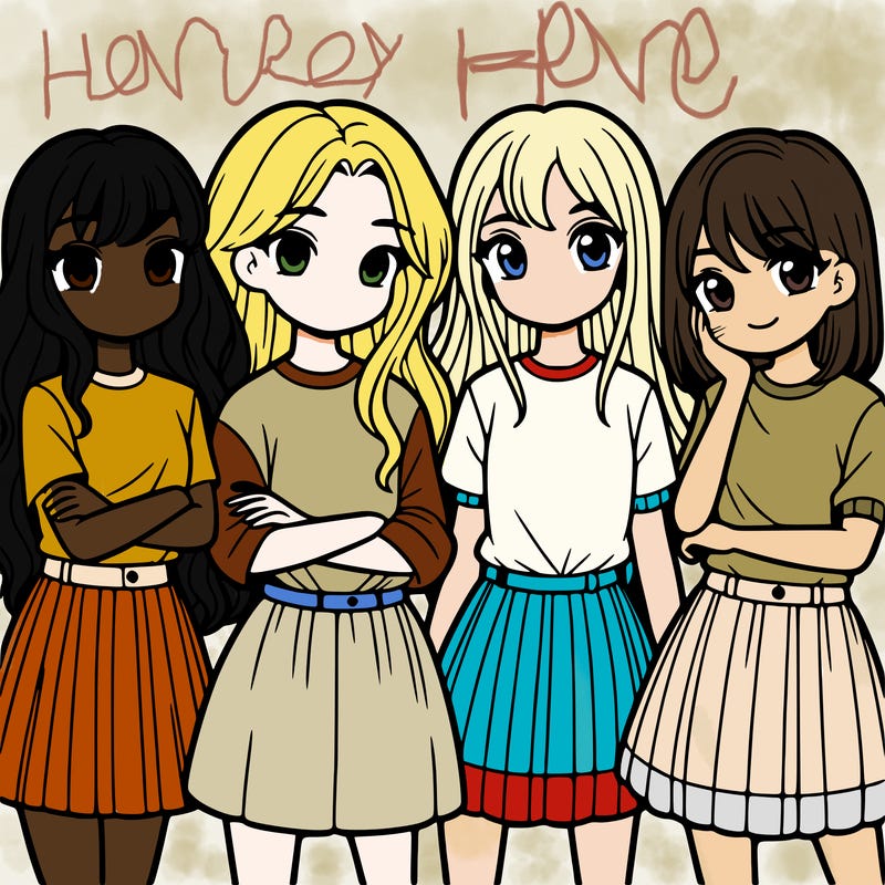 a group of five girls