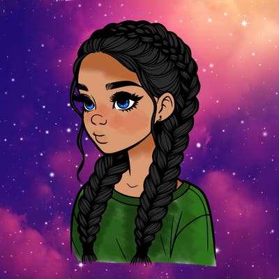 realistic girl with braids