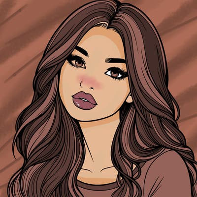 realistic girl with hair on her hair and lips