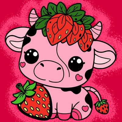 cute strawberry cow