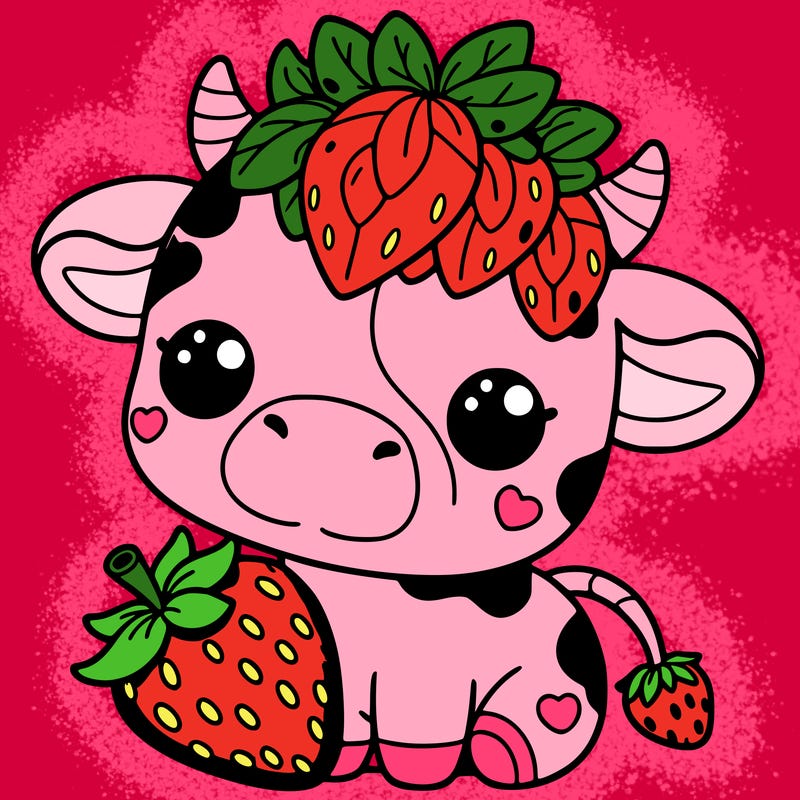 cute strawberry cow
