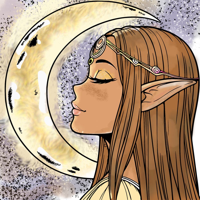 a realistic moon elf