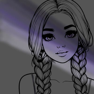 realistic girl with braids