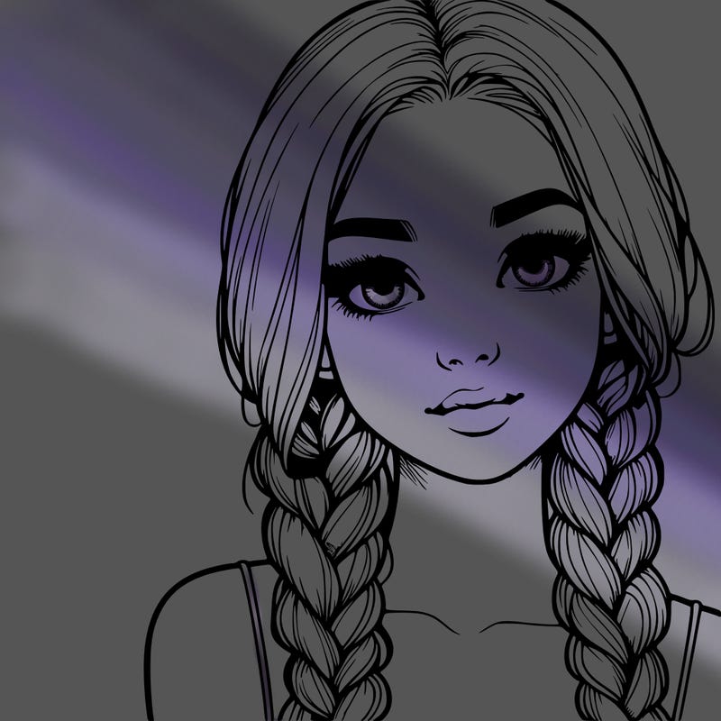 realistic girl with braids