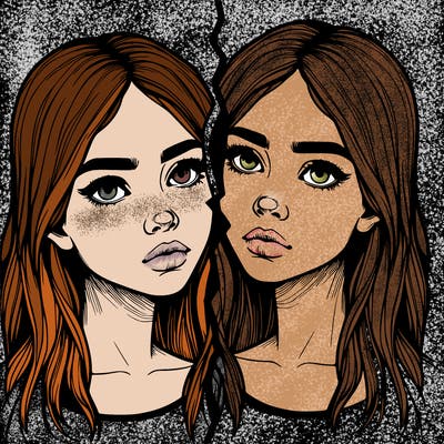 realistic girl split