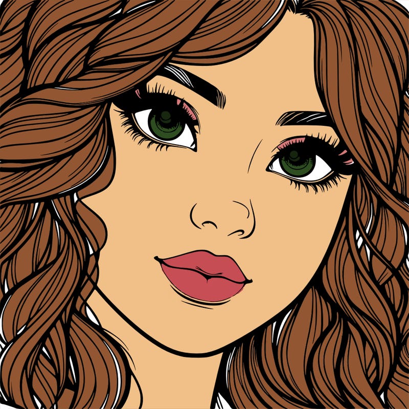 beautiful realistic girl close up to the camera with wavy hair,