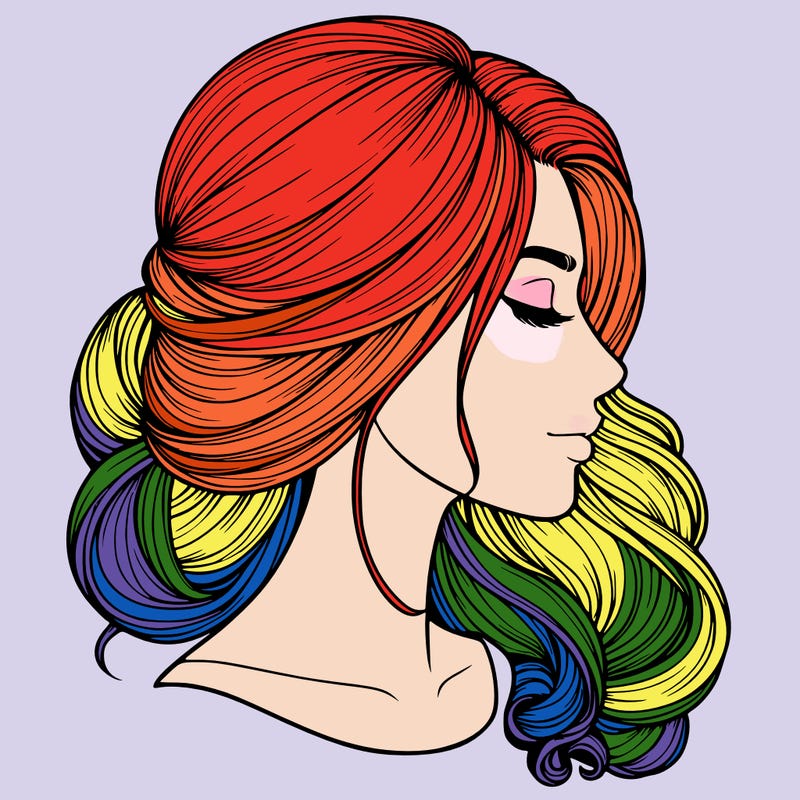 realistic woman's head & hair