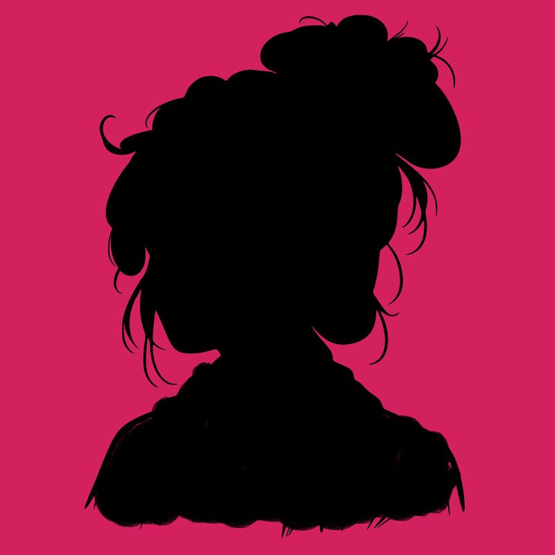 realistic teenage girl with a messy bun