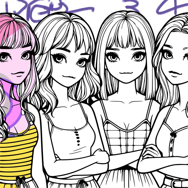 four realistic girls