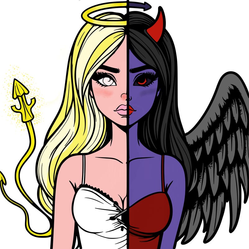 devil vs angel realistic girl