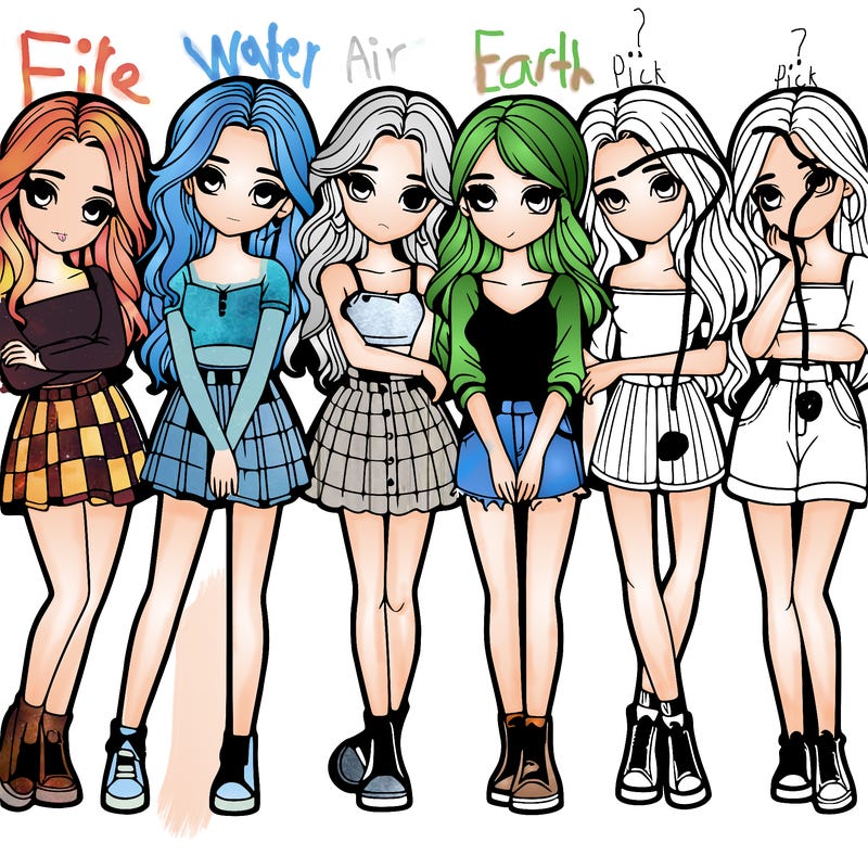 a group of girls realistic