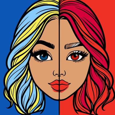 realistic girl split half