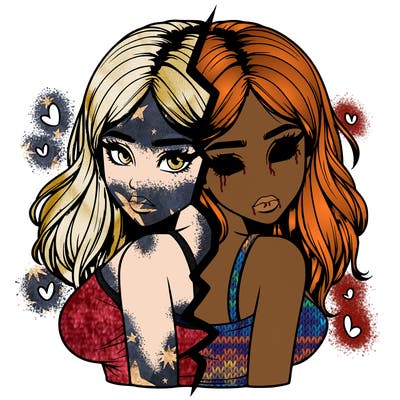 realistic girl split