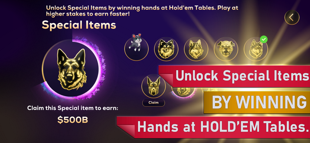 LaLa Poker - Desbloquea objetos especiales y gana fichas ganando manos de Texas Holdem en LaLa Poker