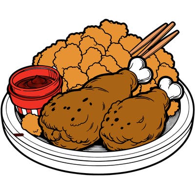 a plate of fried chicken