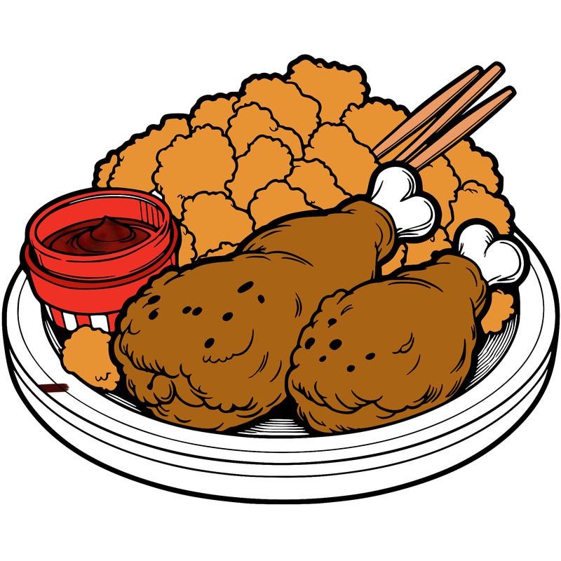 a plate of fried chicken