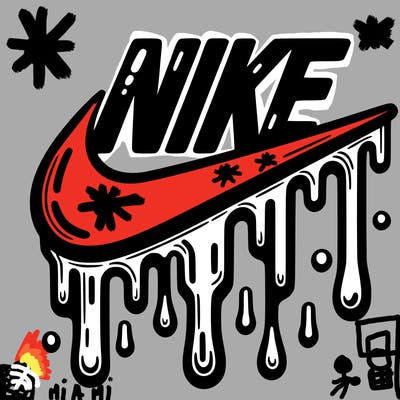 dripping nike logo