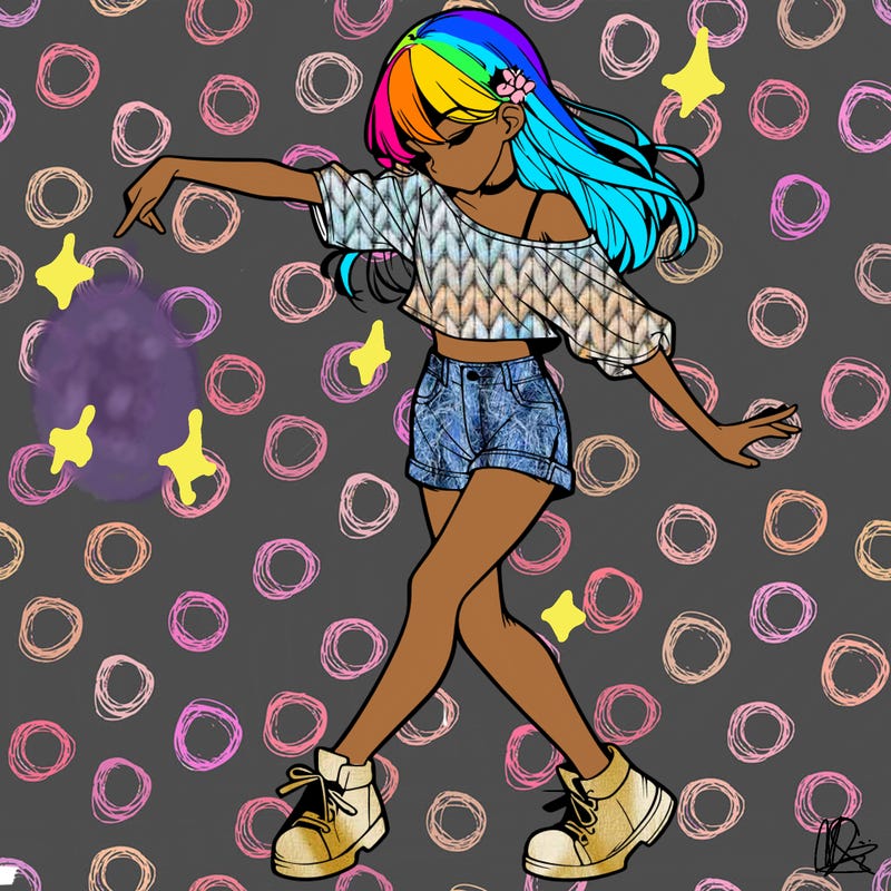 realistic girl danceing