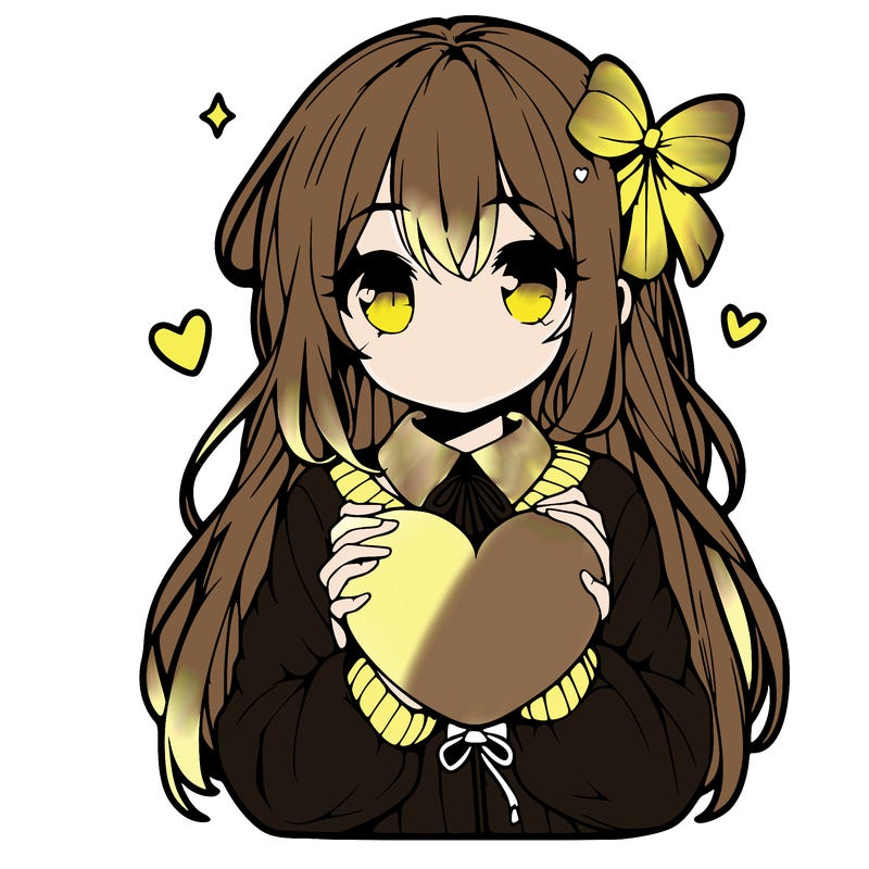 anime girl holding a heart balloon