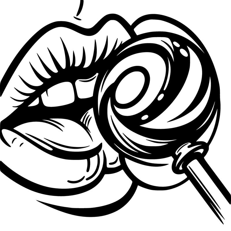 lips with lollipop