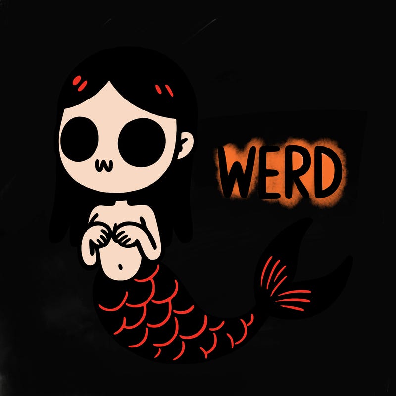 weird black mermaid