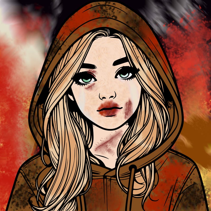 realistic girl with a hoodie