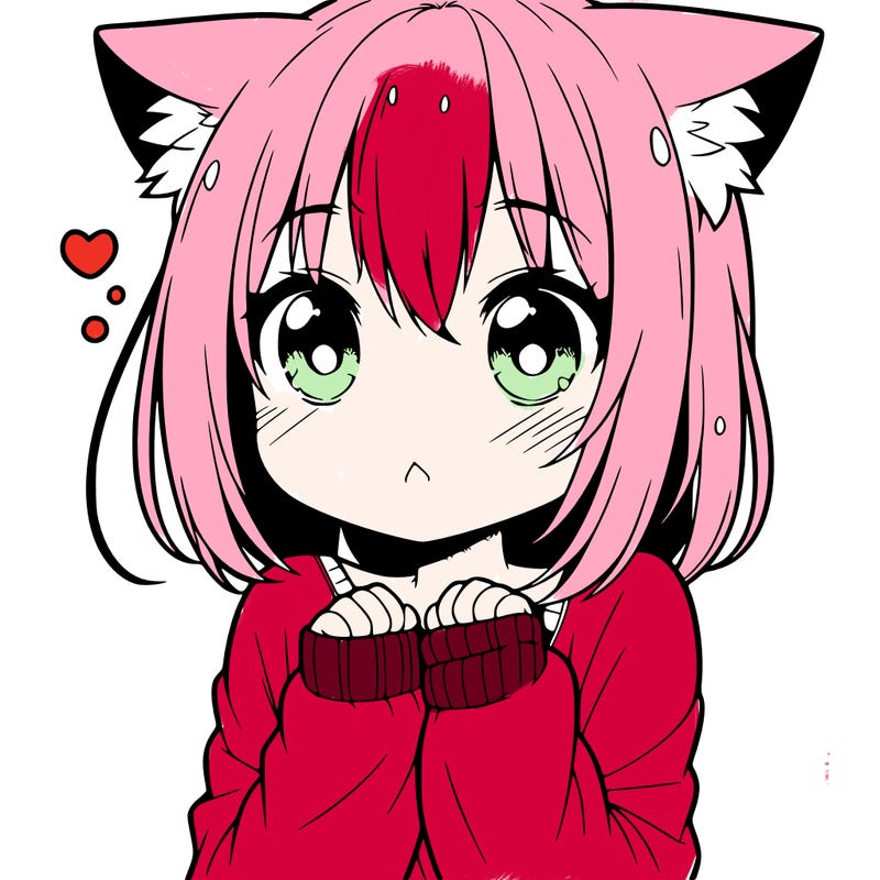 shy anime catgirl