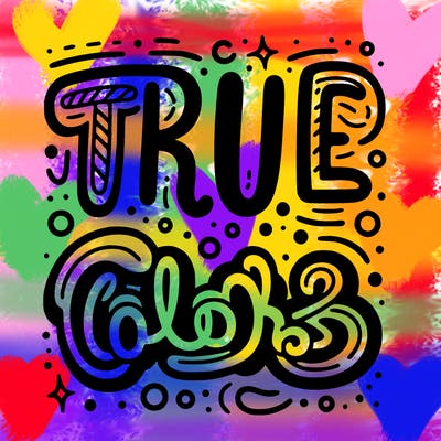 "true colors" written