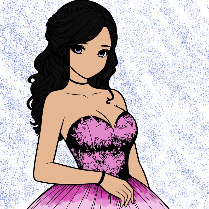 realistic girl in prom dress