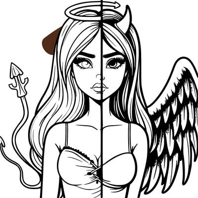 devil vs angel realistic girl