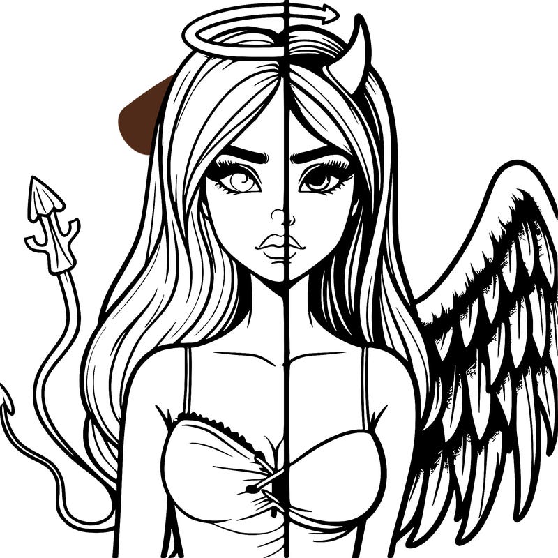 devil vs angel realistic girl