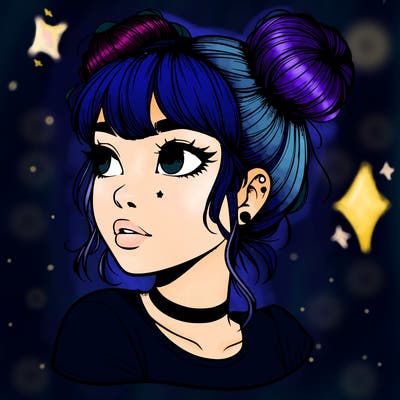 realistic girl with spacebuns