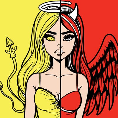devil vs angel realistic girl