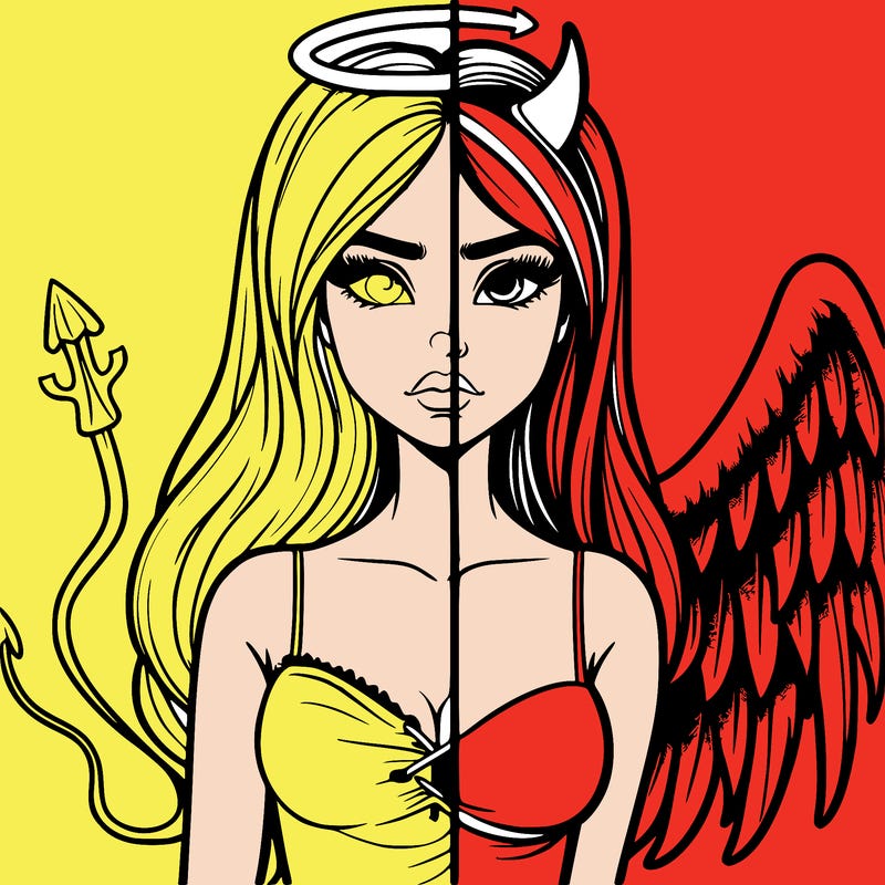 devil vs angel realistic girl