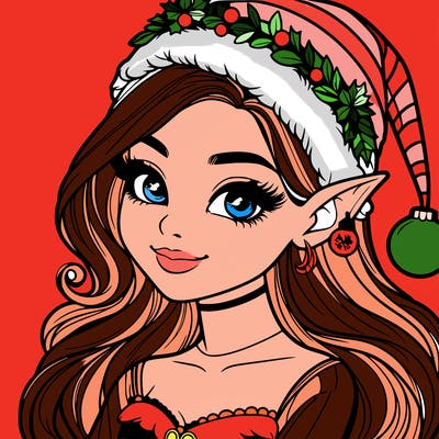 christmas girl elf realistic