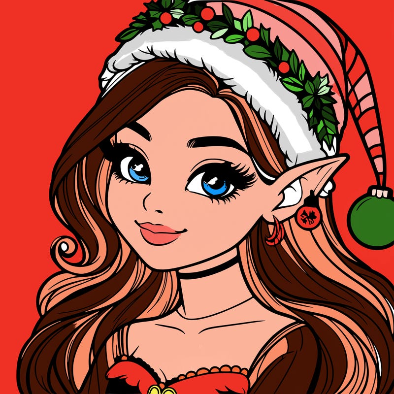 christmas girl elf realistic