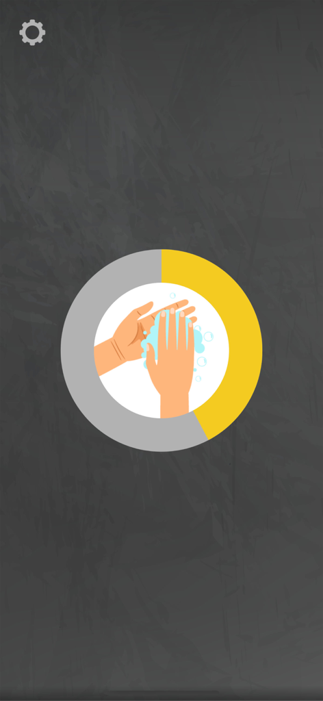 Wash your hands now - A circular progress timer for washing hands with a soap illustration