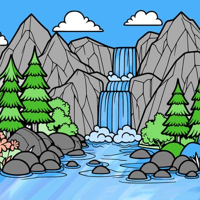 waterfall in mountain