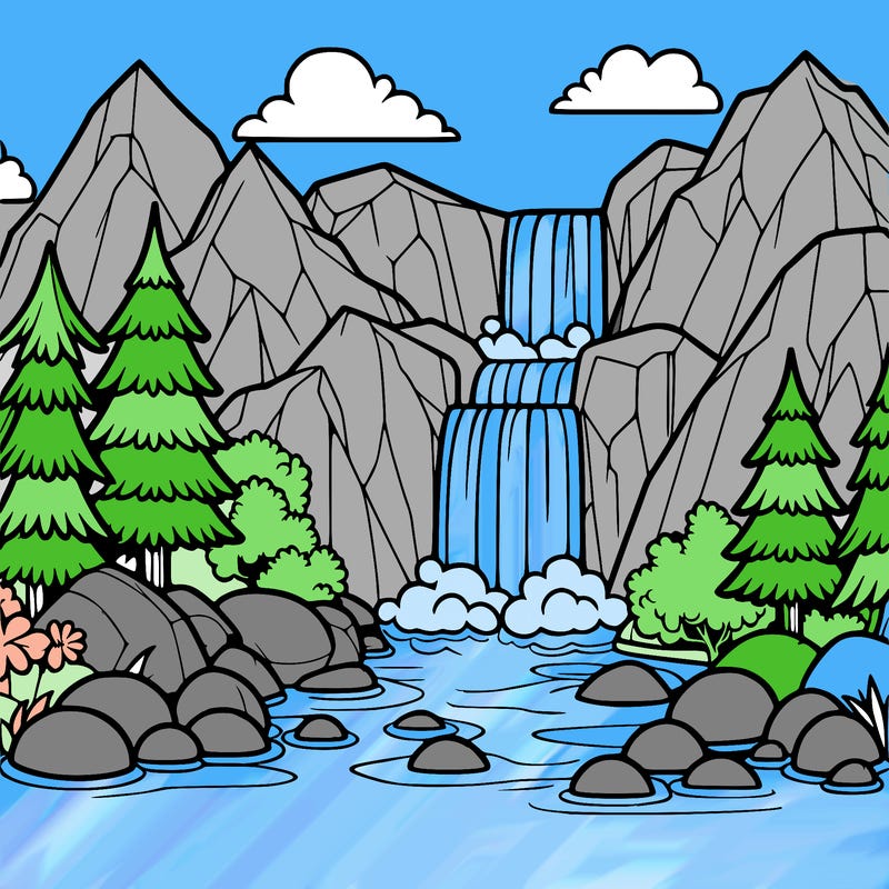 waterfall in mountain