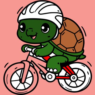 turtle on a bike