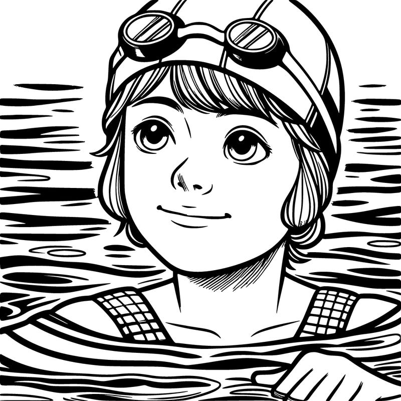 realistic girl swimmer