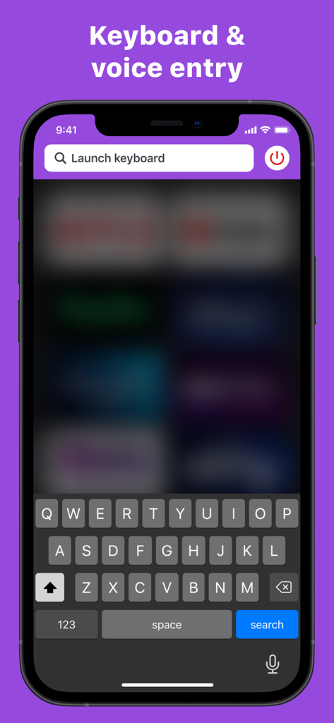 RoByte: Remote for Roku TV App - RoByte app interface showing keyboard and voice entry for Roku TV control