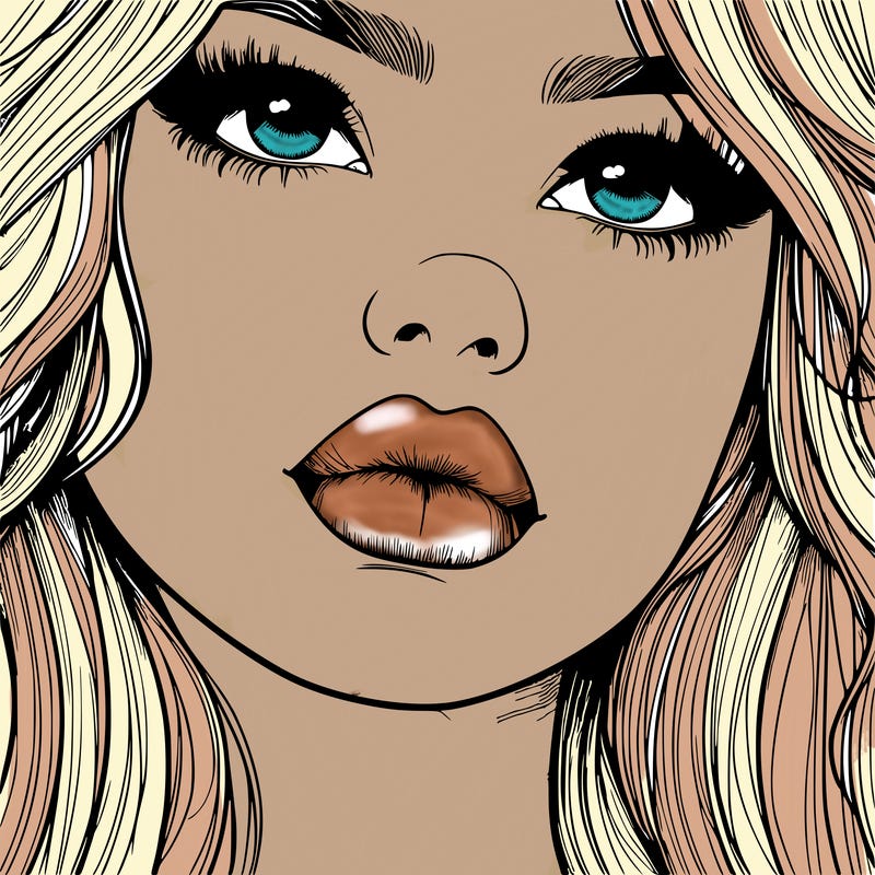 really realistic girl with lips