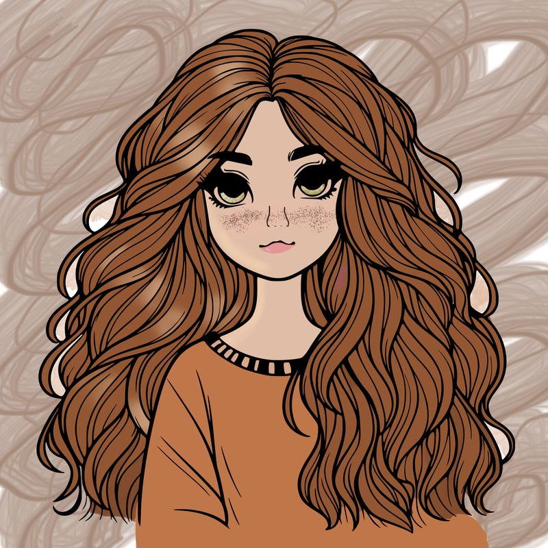 realistic girl with lots of hair