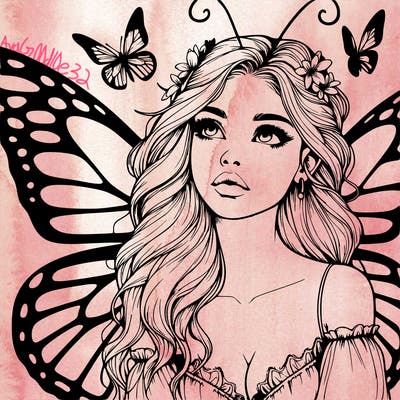butterfly fairy realistic girl