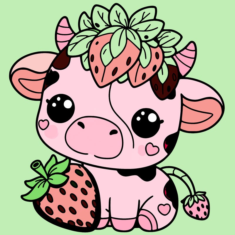 cute strawberry cow